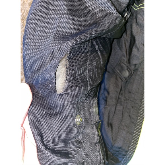 Castle Mens Motorcycle Jacket Green/Black Size XL Padded Double Lined - Picture 9 of 9